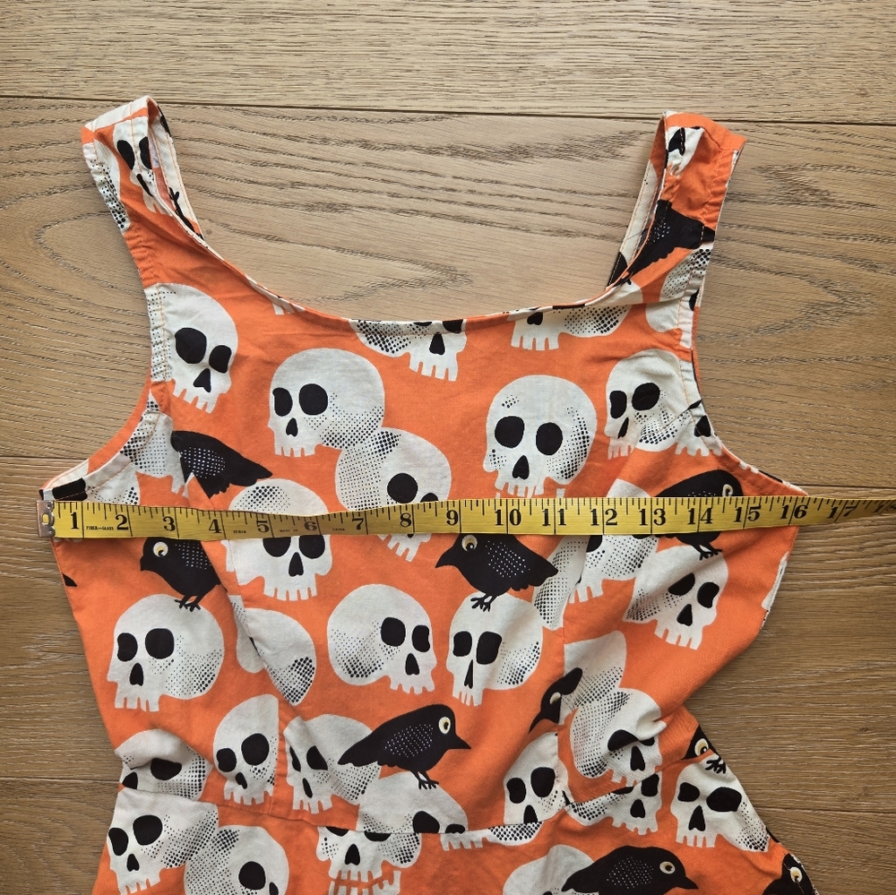 Retrolicious Skull Print Skater Dress Size L - Picture 9 of 12